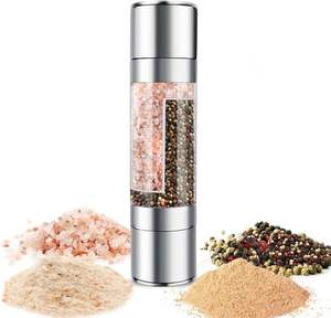 2 in 1 <b>Salt</b> <b>and</b> <b>Pepper</b> <b>Grinder</b> - Stainless Steel Manual Dual-purpose <b>Salt</b> <b>and</b> Spices <b>Grinders</b> With Adjustable Finenes - Product Image 1