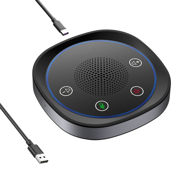 USB Conference Speaker Microphone Wired Touch Key Omni Mic Directional High Volume Pickup Pnp for Laptop Notebook