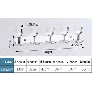 <strong>Wall</strong> Mounted Stainless Steel 304 Towel Double Hooks <strong>Rails</strong> <strong>Wall</strong> Hook Cloth Coat Metal Hanger <strong>Clothes</strong> Hooks for Hanging <strong>Clothes</strong> - Product Image 5