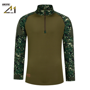 Camouflage Long-Sleeved Quick-Dry Mock Neck Top - 4-<b>Way</b> Stretch, Breathable Anti-Wrinkle, for Outdoor Safari & Tactical Wear - Product Image 2