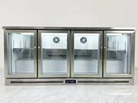 Réfrigérateur à boissons commercial à 3 portes vitrées en acier inoxydable, sans givre, avec plage de température de 2 à 8 °C, pour bars et restaurants