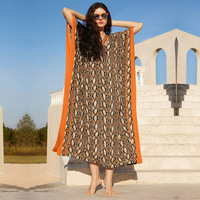 Nouvelle Robe Longue de Plage Ample en Rayonne Grande Taille Style Européen et Américain 2024 pour Vacances, Cache-Maillot Uni à Motif Dégradé