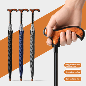 Los paraguas de bastón recto para caminar son adecuados para montañeros y ancianos desmontables - Product Image 5