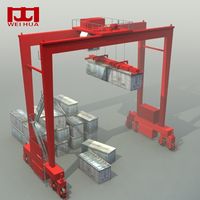 Grue portique à pneus en caoutchouc RTG de 65 tonnes et 45 tonnes pour opérations portuaires, certifiée CE, hauteur de levage de 25 m, WEIHUA