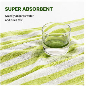 <span class=keywords><strong>Serviette</strong></span> <span class=keywords><strong>de</strong></span> luxe <span class=keywords><strong>de</strong></span> qualité supérieure, personnalisée avec logo, couleur unie, rayée, en <span class=keywords><strong>fibre</strong></span> <span class=keywords><strong>de</strong></span> <span class=keywords><strong>bambou</strong></span>, ultra douce, écologique, antimicrobienne, pour usage hôtelier - Product Image 2