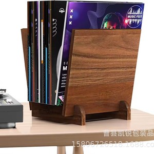 Wooden Vinyl <b>Record</b> Rack 13x12x14 Inch Large Capacity Storage For Up To 50 Albums CD Organizer Display <b>Stand</b> - Product Image 5