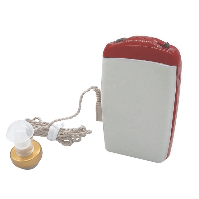 Good As Signia Hearing Aid Pocket Hearing Aid for Old People with Big Volume Control Red Color