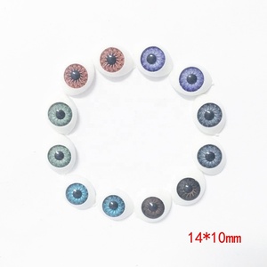 Yeux de poupée ovales en verre 10 mm x 14mm, jolies yeux de poupée nouveau-né réaliste pour poupées - Product Image 2