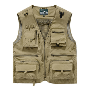 Gilet Elegante in Rete ad Asciugatura Rapida, Abbigliamento <span class=keywords><strong>Casual</strong></span> da Lavoro per Esterni, Stampa Logo Personalizzata, Gilet da Pesca e Fotografia con Tasche per <span class=keywords><strong>Uomo</strong></span> - Product Image 1