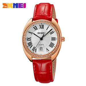 Skmei Women's Quartz Watch Round Analog Leather Strap With Calendar Feature Rose Gold Case - Product Image 5