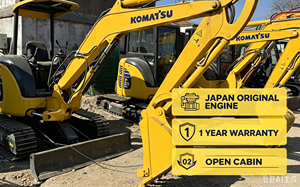 Mini-excavatrice Komatsu PC35 d'occasion, petite cabine ouverte, 3 tonnes, prix bas, moteur d'origine japonais, inspection vidéo disponible - Product Image 2