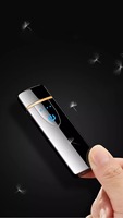 Briquet électrique à Double Arc étanche au vent avec Logo personnalisé, briquet Rechargeable au Plasma USB avec indicateur de batterie LED