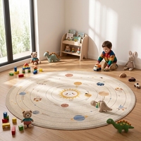 Tapis amovible et lavable à double couche, style dessin animé, mignon et esthétique, en fausse fourrure de cachemire, pour salon et chambre d'enfant