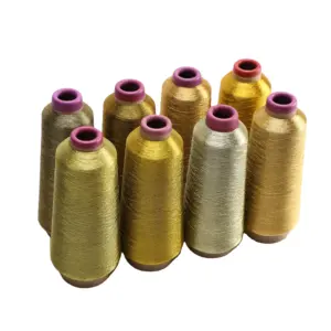 High Quality Customization 150D Gold Series MS ST Type Polyester Metallic Yarn Lurex Thread Hilo For Embroidery