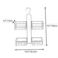 Étagère murale de rangement pour salle de bain à 2 niveaux, prix direct usine, pour shampoing, après-shampoing et savon, avec crochets pour serviettes
