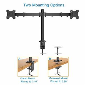 Soporte de Monitor Doble Resistente para Monitores LCD LED de 13-27 Pulgadas, Abrazadera Mecánica Duradera con Soporte de Escritorio para 2 Brazos de Monitor LCD - Product Image 5