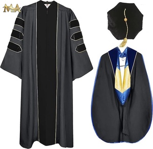 Vestido de graduación de <span class=keywords><strong>doctorado</strong></span> de lujo al por mayor con toga de graduación dorada conjunto de vestido de graduación de <span class=keywords><strong>doctorado</strong></span> personalizado para ceremonia - Product Image 4