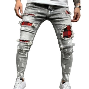 Fábrica de China Venta caliente Popular Roto Destroy <span class=keywords><strong>Jeans</strong></span> para <span class=keywords><strong>hombre</strong></span> <span class=keywords><strong>Skinny</strong></span> Ripped Hole <span class=keywords><strong>Jeans</strong></span> para <span class=keywords><strong>hombre</strong></span> - Product Image 6