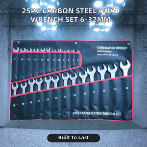 25pcs Carbon Steel Dual-Purpose <strong>Wrench</strong> <strong>Set</strong> 6-32mm Metric Industrial Grade Automotive Tool <strong>Set</strong> for General Repair Durable - Product Image 2