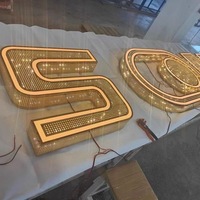 Lettres en acier inoxydable perforées, éclairées sur le côté, personnalisées, imperméables, pour l'extérieur, décoration publicitaire, enseignes de logo d'entreprise