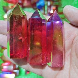 Cristaux d'âme naturels en vrac en gros, points de cristal de <span class=keywords><strong>quartz</strong></span> <span class=keywords><strong>Aura</strong></span> <span class=keywords><strong>Aqua</strong></span> Angel bleu traité - Product Image 3