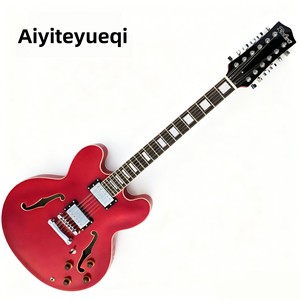 Vente directe usine <span class=keywords><strong>Guitare</strong></span> électrique jazz à douze cordes avec corps semi-creux en érable et trou en F - Product Image 2