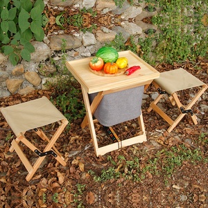 HE-1124, Nouveau modèle de <span class=keywords><strong>table</strong></span> de pique-nique portable en bois de hêtre et ensemble de chaises pliantes en bois <span class=keywords><strong>avec</strong></span> sac de transport, plateau amovible - Product Image 3