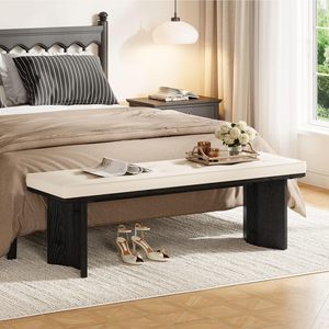 <span class=keywords><strong>Banco</strong></span> de pie de cama Tribesigns de 55 pulgadas de madera maciza con cojín extraíble para sentarse en el dormitorio principal - Product Image 1