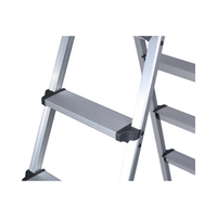 Échelle pliable double face en aluminium noir en 2 étapes EN 131 Tabouret pour RV Pêche Supermarché Salle de bain Entrepôt Livraison gratuite