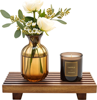 Support en bois d'acacia pour plateau de comptoir de salle de bain, décoration, porte-savon double pour évier de cuisine