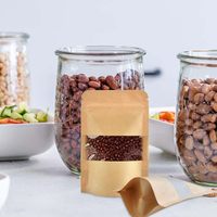 Sachet Doypack Imprimé Holographique Qualité Alimentaire Anti-Humidité à Trois Soudures avec Fermeture Éclair et Fenêtre, Emballage Personnalisable