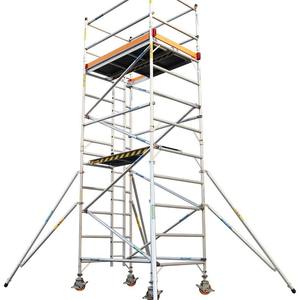 Échelle de levage d'échafaudage d'escalade d'alliage d'<span class=keywords><strong>aluminium</strong></span> industriel moderne roue de construction mobile à chargement rapide décoration extérieure de roue - Product Image 1