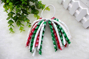 Élastiques à <span class=keywords><strong>cheveux</strong></span> pour filles, Noël, avec nœud Korker, ruban gros-grain, motif pois <span class=keywords><strong>rouge</strong></span> et vert, pompon, mignons, pour queue de cheval, pour les fêtes - Product Image 4