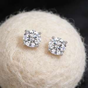 Pendientes de Moissanita de Lujo 2026ZP, Plata 925, Engaste de Cuatro Puntas, Joyería Clásica para Boda, Regalo de Aniversario - Product Image 1