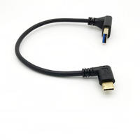 OEM court USB 3.1 Tipo C mâle câble de chargeur de données charge rapide 3.0 USB mâle à angle droit 90 degrés pour téléphones mobiles et appareils photo