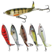 Leurre Artificiel Rotatif 90mm 15g Flexible Whopper Plopper Leurre Dur Propulsé pour Pêche en Surface, pour Achigan, Redfish et Pêche en Rivière
