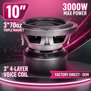Subwoofer de compétition pour voiture 10 pouces 3000W, triple aimant, haut-parleur de basses profondes, double 2/4 Ohm, direct usine, OEM, SPL, vente en gros - Product Image 1