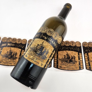 Tùy chỉnh thân thiện với môi tái chế Oak nhãn dính THÙNG GỖ bia chai rượu vang nhãn dán - Product Image 5