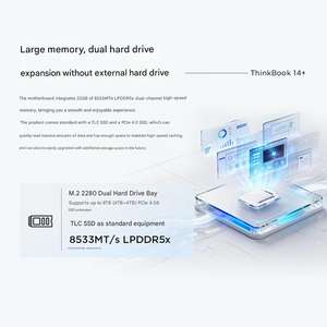 Venta al por mayor: Nuevo portátil ThinkBook 14+ 2026 con Ryzen AI9, 32GB RAM, 1TB SSD, pantalla IPS 3K de 14.5" y 120Hz, doble ventilador, cuerpo metálico, WiFi 7 - Product Image 3