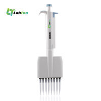 LABTEX Pipettes mécaniques multi-canaux TopPette pour laboratoire, 12/8 canaux, réglables, pour plaques standard à 96 puits
