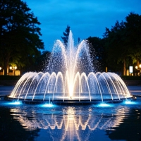 Fuente de Agua Personalizada Ecológica y Duradera con Iluminación LED y Música para Jardín, Lago o Exterior, de Acero Inoxidable