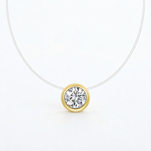 Collier en Moissanite couleur D, chaîne invisible en argent S925, pendentif plaqué or pour femme - Product Image 1