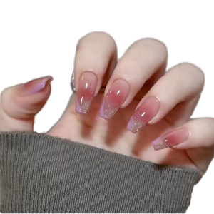 Vente en gros de <span class=keywords><strong>faux</strong></span> <span class=keywords><strong>ongles</strong></span> français en ABS, forme carrée, couvrance totale, à coller, longueur courte, pour usage en salon, personnalisables - Product Image 1