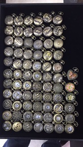 Toptan karışık tasarımlar küçük boy klasik roma bronz Dia 28MM cep saati Vintage antik Model kalp Hollow cep saati - Product Image 4