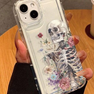 Nuova <span class=keywords><strong>Cover</strong></span> per <span class=keywords><strong>iPhone</strong></span> 17 16 15 14 Pro Max con Stampa Floreale Colorata a Margherita e Peonia, Design Scheletro Artistico, <span class=keywords><strong>Trasparente</strong></span> con Foro Grande, Collezione 2025 - Product Image 2