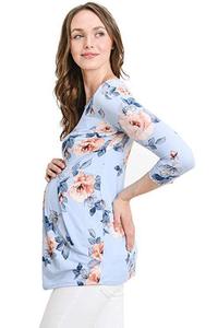Chemise de maternité à manches longues pour femmes été automne hauts tuniques de maternité froncés T-shirts amples de maternité - Product Image 3