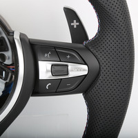 Volant sport en cuir à fond plat SSY pour châssis F (séries 1/2/3/4/5/6/7 X1/X2/X3/X4/X5/X6) tricolore