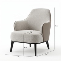 Fauteuil de salon moderne à assise profonde en tissu bicolore et cuir, avec accoudoirs inclinés, pour hôtel de luxe, chambre, villa, club