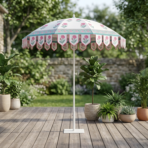 Parasol de plage pliant manuel G3 Hayaat Craft en tube de fer vintage de 72 pouces, décoratif pour fêtes, protection solaire indienne - Product Image 5