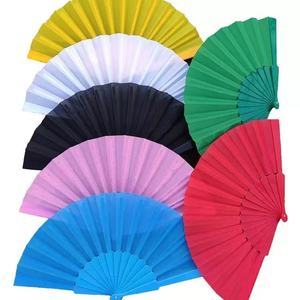 Wholesale Custom Nylon Fold Hand Fan Plastic Crafts for Dance Decoration Art Decor Gift Hand-fabricated by Manufacturer